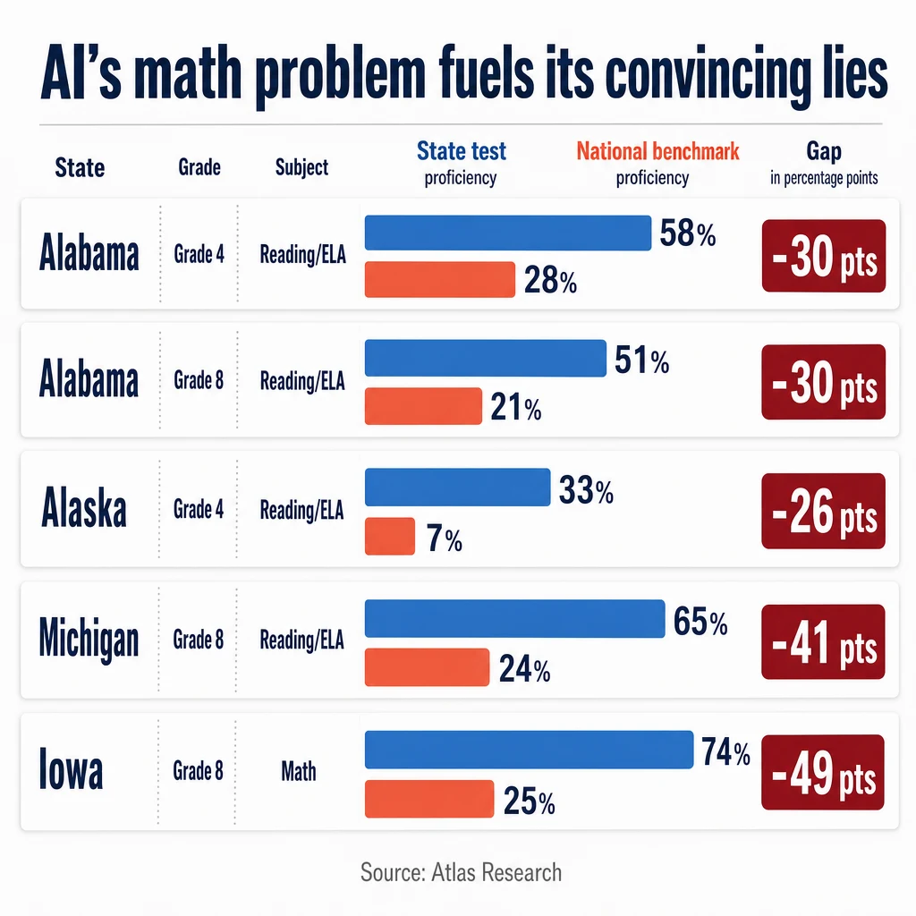 Infographic: AI's math problem fuels its convincing lies